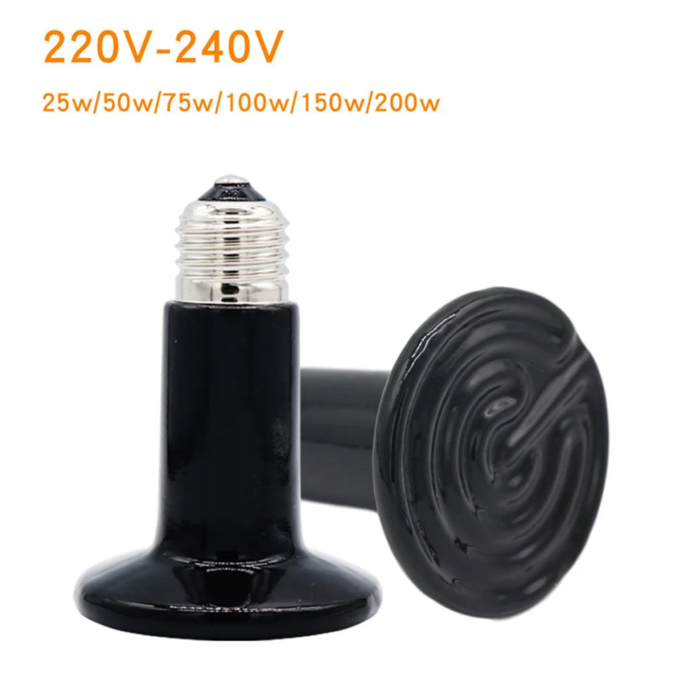 Far Infrared Pet Heating Lamp Ceramic 220V Reptile Turtle Brooder Bulb Heat Emitter Light Bulb 25W 50W 75W 100W 150W 200W