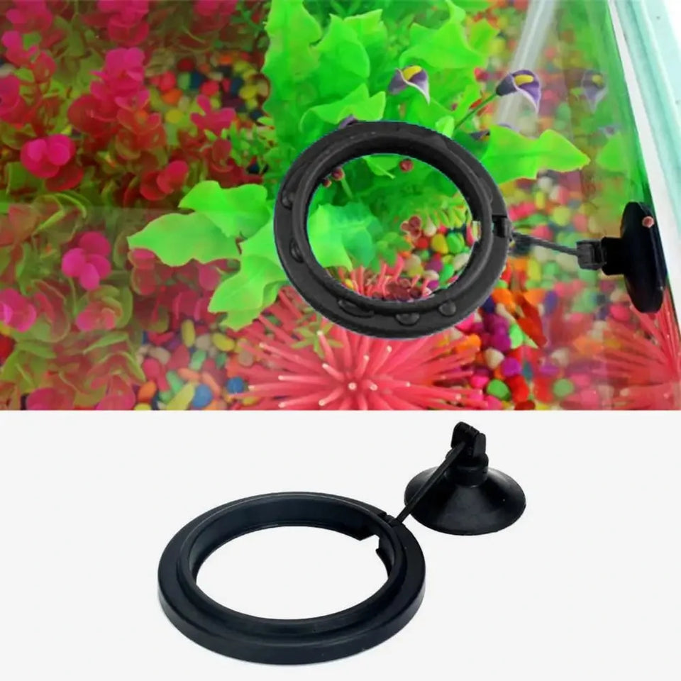 Black Color Aquarium Feeding Ring Fish Tank Floating Food Tray Feeder Square Circle Accessory Fish Food Feeder Suction Cup