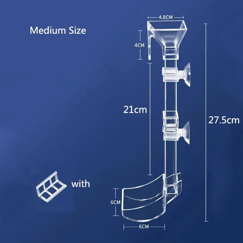 Highly Transparent Acrylic Aquarium Feeder Tube Dish Transparent Fish Tank Shrimp Snail Shrimp Food Feeding Bowl Accessories