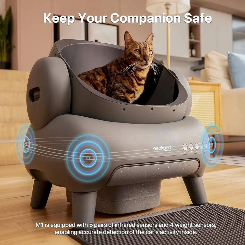 Automatic Cat Litter Box with APP Control, Odor-Free Waste Disposal Includes