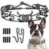 Effective Pinch Dog Training Collar with Quick Release Buckle Adjustable Detachable Prong Choke Collar for Medium Large Dogs