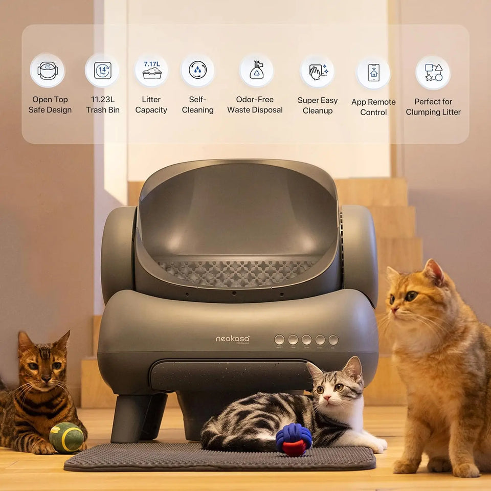 Automatic Cat Litter Box with APP Control, Odor-Free Waste Disposal Includes