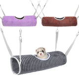 Hamster Cage Hammock Ferret Hide Tunnel Warm Rat Small Animals Play Tube Swing Sleeping Hanging Bed Nest Hideaway Toy