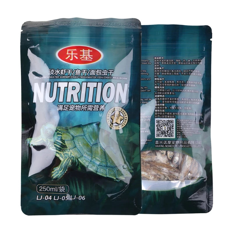 367A Aquatic for Turtle Food Freshwater Dried Fish for Ornamental Fish Water Turtles Hamsters Small Pets 250ml Resealable Bag