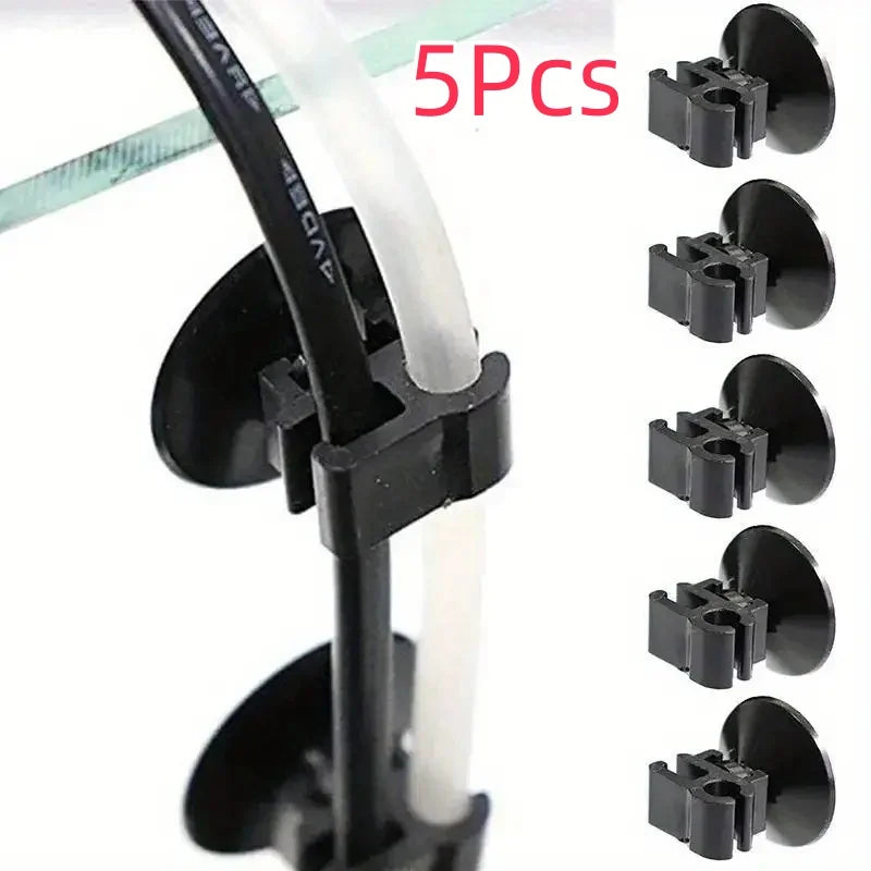 5Pcs Aquarium Accessories Aquarium Suction Cup Clip Fish Tank Oxygen Tube Hose Pump Power Cord Buckle Wire Finisher Suction Cups