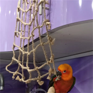 40*40cm Parrot Climbing Net Bird Toy Swing Rope Net Bird Stand Net Hammock With Hook Bird Hanging Climbing Chewing Biting Toys