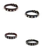 genuine leather Spiked Dog Collar with rivets pronged collar Anti-Bite Studded Protective Pet Neck cowhide dog leather collar