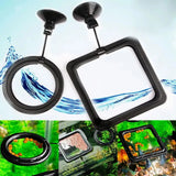 Black Color Aquarium Feeding Ring Fish Tank Floating Food Tray Feeder Square Circle Accessory Fish Food Feeder Suction Cup