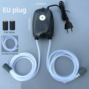 Aquarium Air Pump Fish Tank Mini Compressor Single Double Outlet with Check Valve Tube Aquatic Accessories 220V 3W 5W