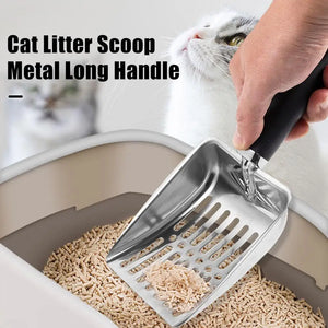 Cat Sand Cleaning For Dog Cat Clean Feces Supplies Cat Litter Shovel Pet Cleanning Tool Pet Products Metal Long Handle Scoop