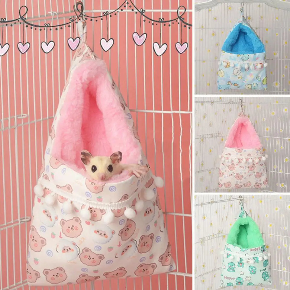 Ferret Rat Hammock Cage Cozy Plush Sleeping Bag Autumn And Winter Hanging Beds House Nest Hamsters Accessories Pets Supplies