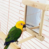 Bird Mirror Toy with Perch Stand for Parrot Budgie Parakeet Cockatiels Conure Finch Lovebird Canary  Macaw Amazon Cockatoo