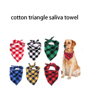 Classic Red Black Plaid Pet Dog Bandana Cat Puppy Kerchief Pet Dog Accessories Pet Neckerchief Scarf Dog Saliva Towel