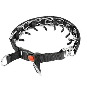 Dog Training Collar Prong Collar with Quick Release Buckle & Nylon Cover Pet Dog Spike Pinch Collar