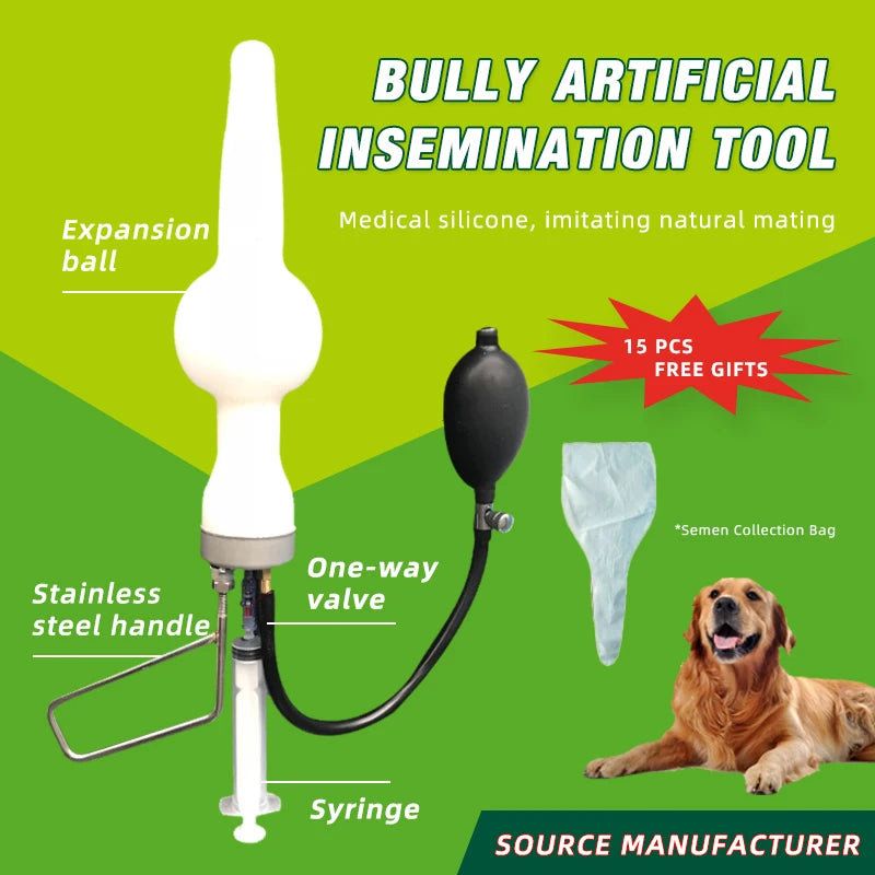 Bully Artificial Insemination Tool Corgi Insemination Silicone Kit Dogs Mating Breeder Bulldog Breeding Equipment Pet Clinic New