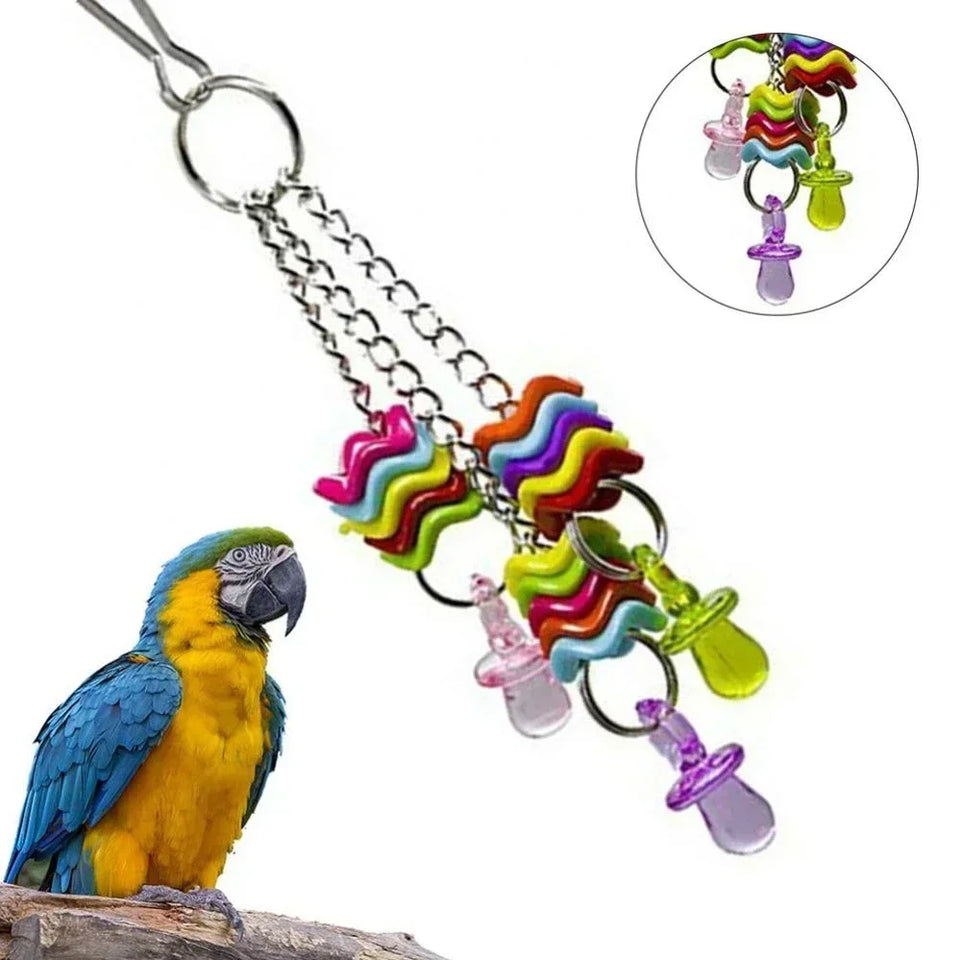 Bird Chewing Toy Bird Parrot Training Toys Chewing Foraging Hanging Cage Paper Strings Wire Drawing Ball Toys Relieve Boredom