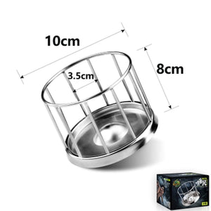 304 Stainless Steel Tortoise Turtle Feeder Pet Supply Semi-Water Food Dispenser Bowl Feeding Tool Reptile Basin Home Water Dish