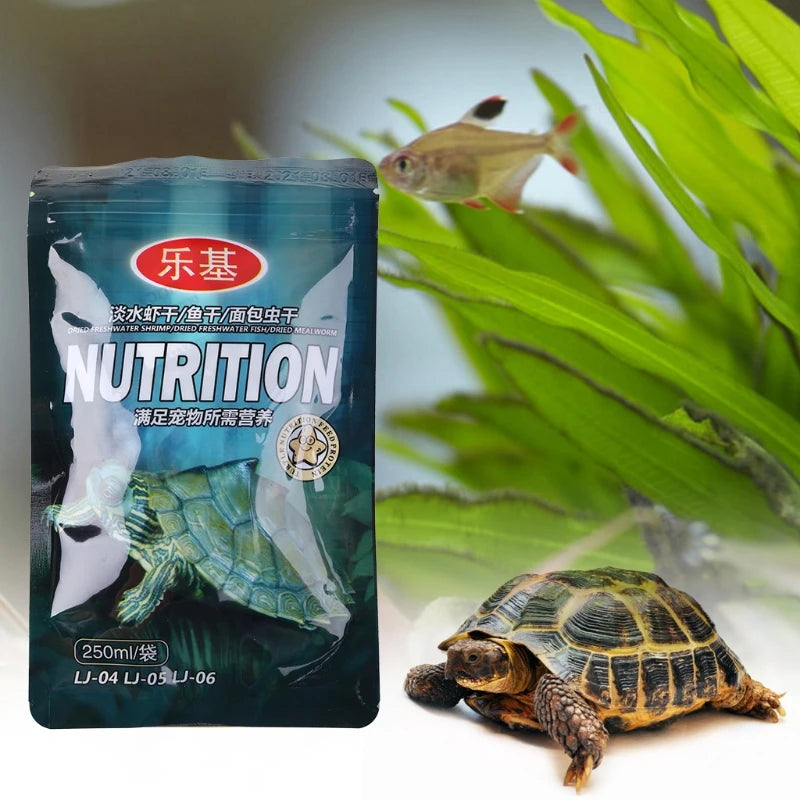 367A Aquatic for Turtle Food Freshwater Dried Fish for Ornamental Fish Water Turtles Hamsters Small Pets 250ml Resealable Bag