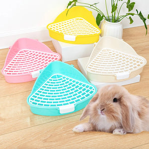 Medium Rabbit Litter Box Bunnies Corner Toilet Box for Ferret Hamster Dragon Cat Guinea Pig Dutch Pig Supplies