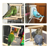 Bird Mirror Toy with Perch Stand for Parrot Budgie Parakeet Cockatiels Conure Finch Lovebird Canary  Macaw Amazon Cockatoo