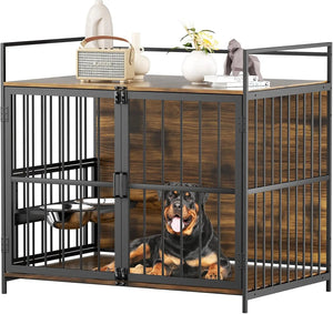 Super Sturdy Dog Kennels with 2 Stainless Steel Bowls