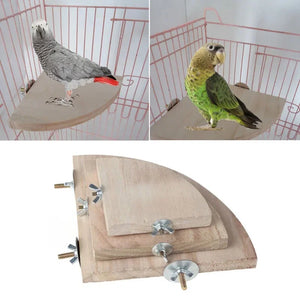 Fan-shaped Bird Parrot Wooden Stand Rack Bird Cage Accessories Perch for Small Animal Chinchilla Squirrel Hamster Stand Board