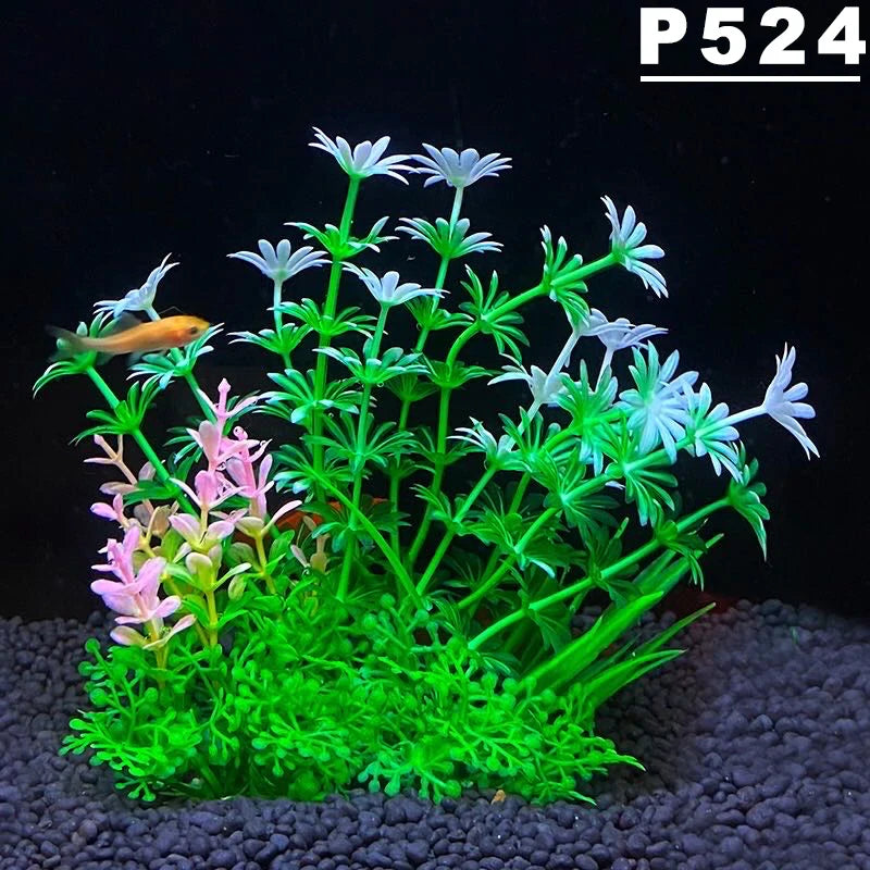 Fish Tank Ornament Plant Aquarium Artificial Decor Plants Simulation Water Grass Fish Bowl Plastic Weeds Decoration 5.5 inch