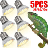 5/1Pc Reptile Pet Heating Lamp Tortoise Lizard Basking Lamp E27 Chameleon Snake Turtle Promoting Growth UVB Sunlight 25W 50W 75W