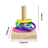 Bird Training Toys Set Wooden Block Puzzle Toys For Parrots Colorful Plastic Rings Intelligence Training Chew Toy Bird Supplies