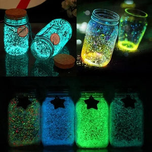 1000pcs 3-5mm Luminous Sand Glow in Dark Pebbles Stone Home Garden Yard Outdoor Path Lawn Decorations Fish Tank Aquarium Decor