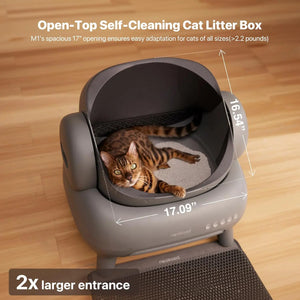 Automatic Cat Litter Box with APP Control, Odor-Free Waste Disposal Includes